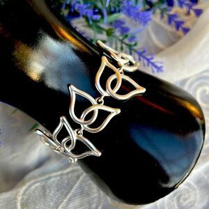 Cute Silver Leaf Link Bracelet